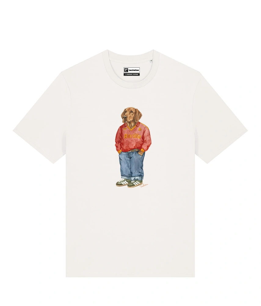 IL SEGUGIO CALCIATORE T-shirt - Off White - Giallorosso