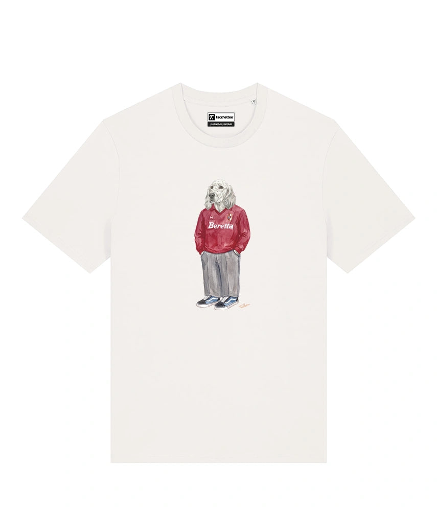 IL SETTER CALCIATORE T-shirt - Off White - Granata