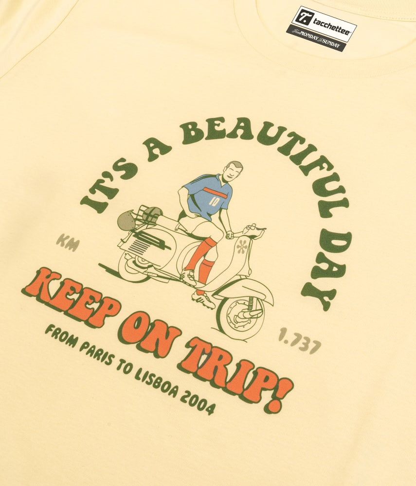 KEEP ON TRIP! (It's a beautiful day) T-shirt stampata - Tacchettee