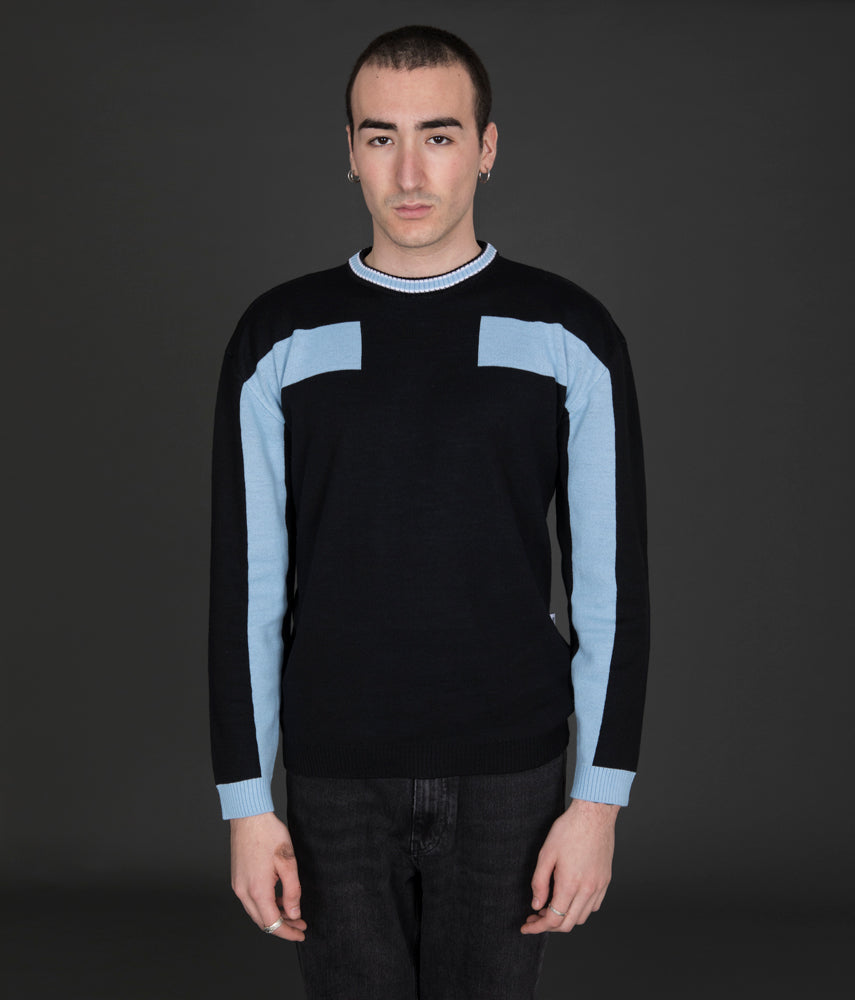 THE WHITE AND THE LIGHT BLUE Seven Sisters Jacquard knitwear