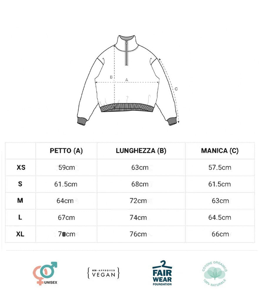 THE "T" Felpa mezza zip