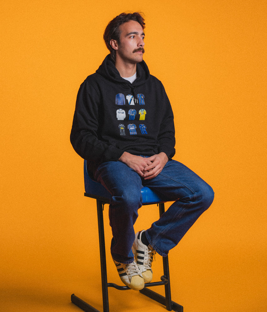 FOR THE BLACK AND BLUE SHIRT Hooded Sweatshirt