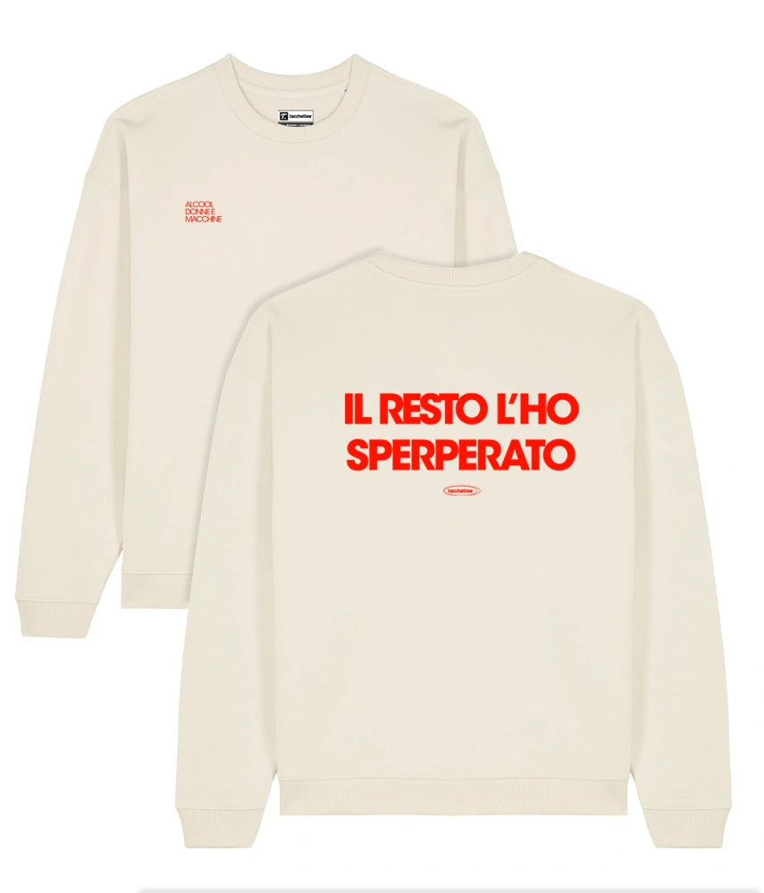 SPERPERATO Felpa girocollo oversize - Crema