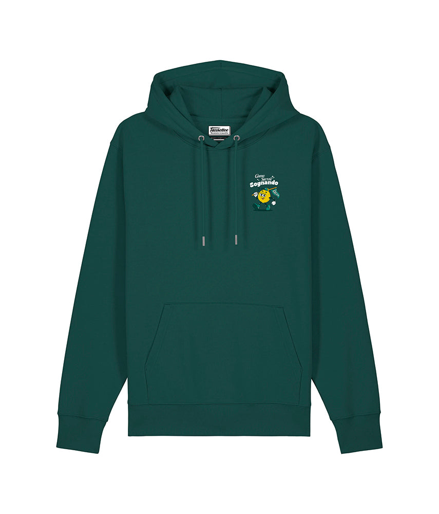 VERDE E GIALLO Felpa cappuccio