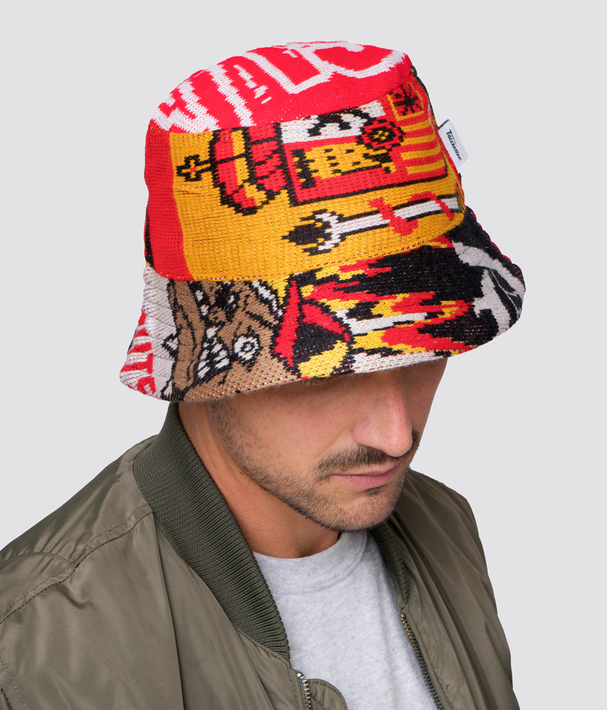 RECUPERO 16di25 Pre-loved scarves custom bucket hat