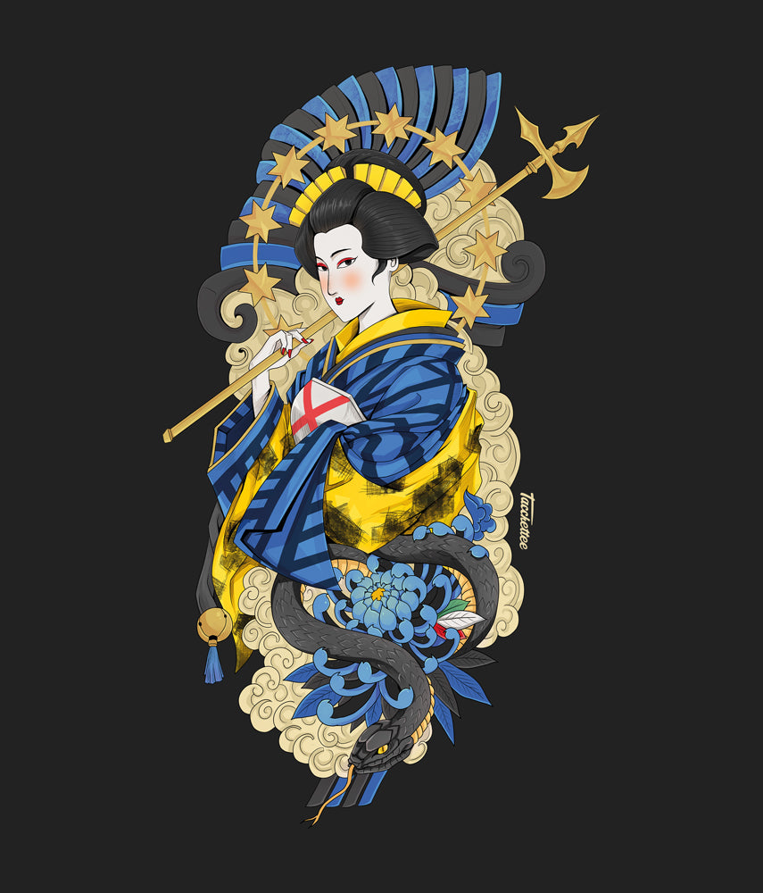 LA GEISHA NERAZZURRA Felpa cappuccio