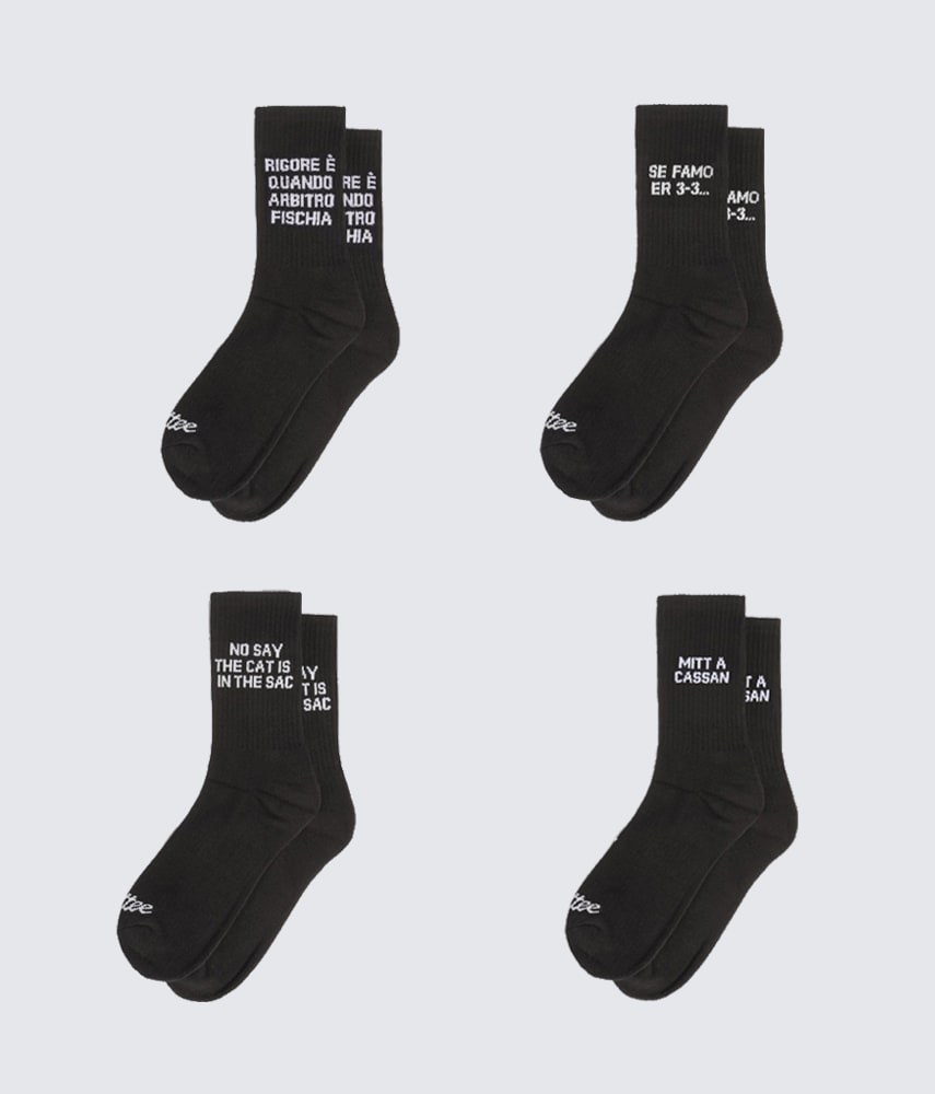 LA CALZE DEL MISTER x4 Calzini Pack Nero — Tacchettee