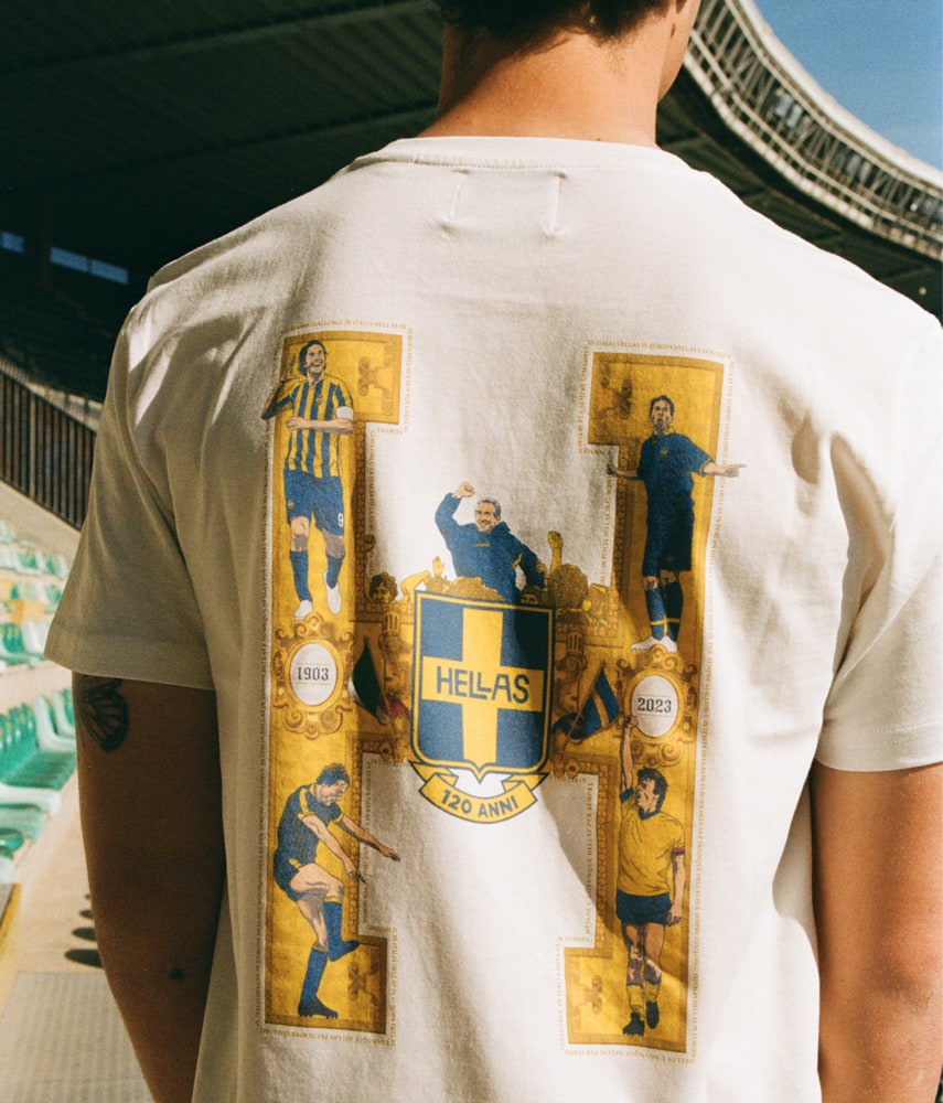 120 ANNI Tacchettee X Hellas Verona T-shirt stampata